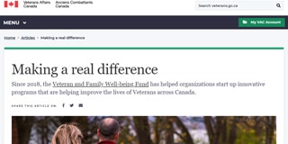 Making a Real Difference with Veterans Affairs Canada